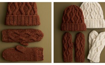 Fox Trail Hat and Mittens Set Free Knitting Pattern Fox Trail Hat and Mittens Set Free Knitting Pattern