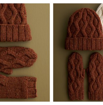 Fox Trail Hat and Mittens Set Free Knitting Pattern Fox Trail Hat and Mittens Set Free Knitting Pattern