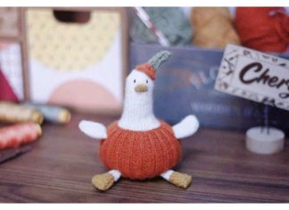Halloween Pumpkin Duck Free Knitting Pattern