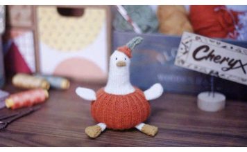 Halloween Pumpkin Duck Free Knitting Pattern