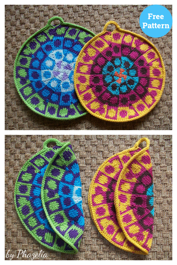 Hippie Potholders Free Knitting Pattern
