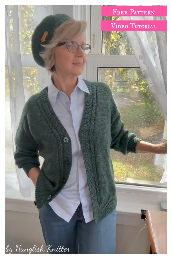 Hunglish Fall Cardigan Free Knitting Pattern and Video Tutorial
