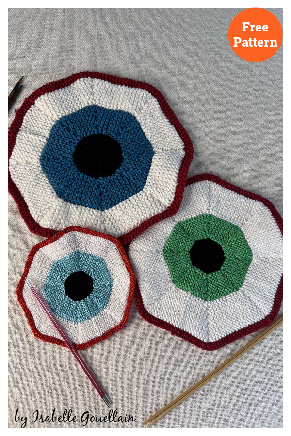I See You Coaster Free Knitting Pattern