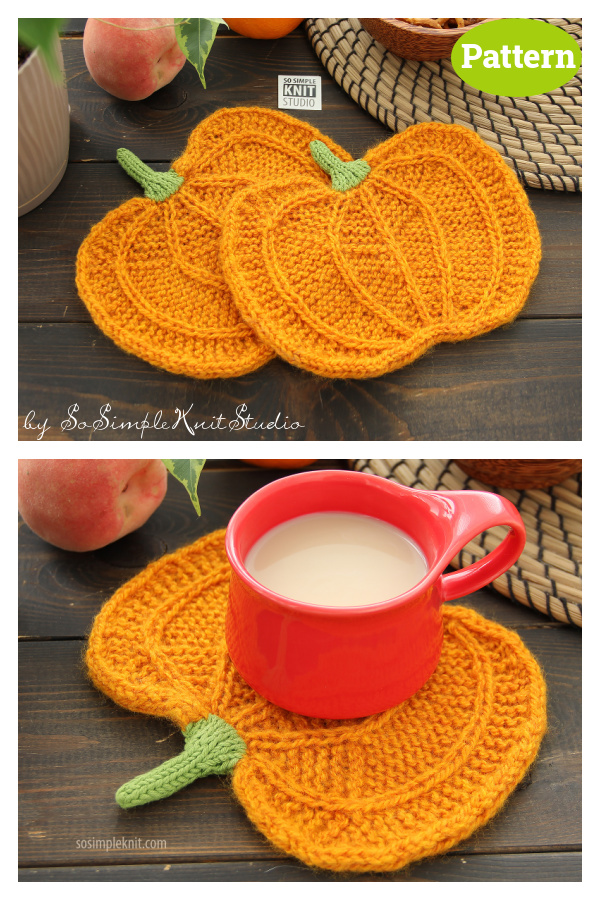 Pumpkin Coaster Knitting Pattern