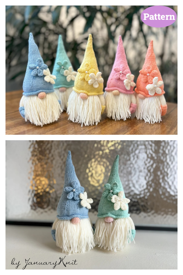 Rainbow Gnome Knitting Pattern