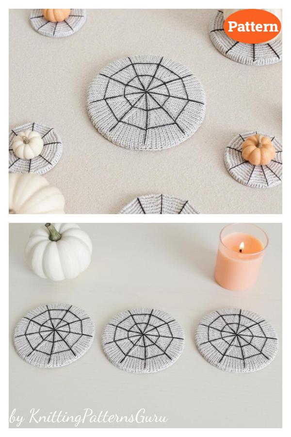 Spider Web Coaster Knitting Pattern