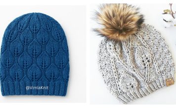 10+ Leaf Stitch Hat Knitting Patterns