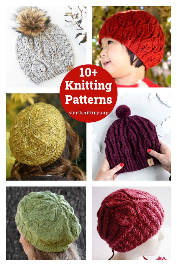 10+ Leaf Stitch Hat Knitting Patterns 