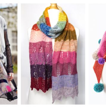 10+ Stash Buster Colorful Scarf Knitting Patterns