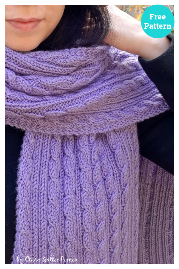 Amethyst Cable Scarf Free Knitting Pattern