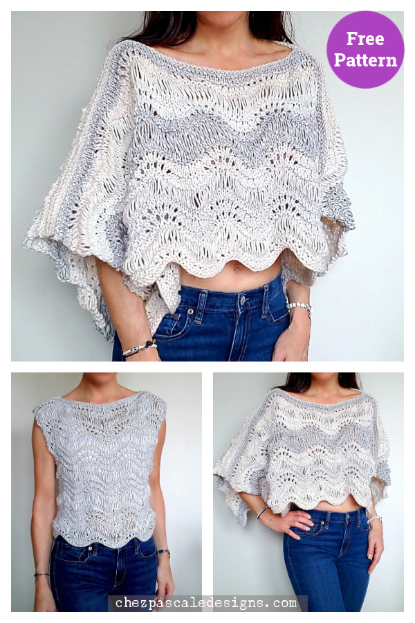 Angelic Sweater Poncho Free Knitting Pattern