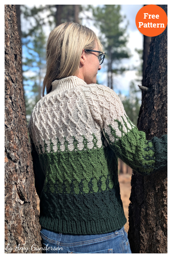 Between the Trees Sweater Free Knitting Pattern