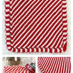 Candy Cane C2C Dishcloth Free Knitting Pattern