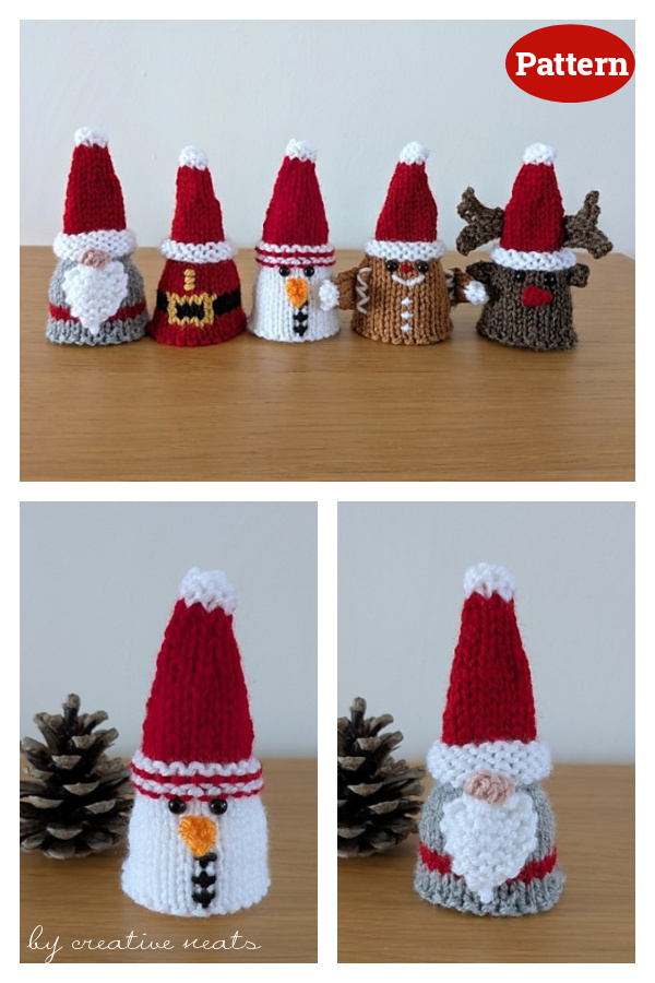 Christmas Character Toppers Knitting Pattern