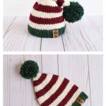 Christmas Elf Stocking Cap Hat Free Knitting Pattern