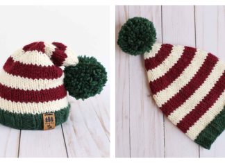 Christmas Elf Stocking Cap Hat Free Knitting Pattern