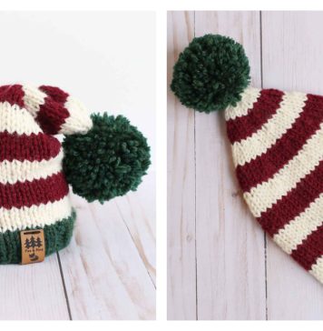 Christmas Elf Stocking Cap Hat Free Knitting Pattern