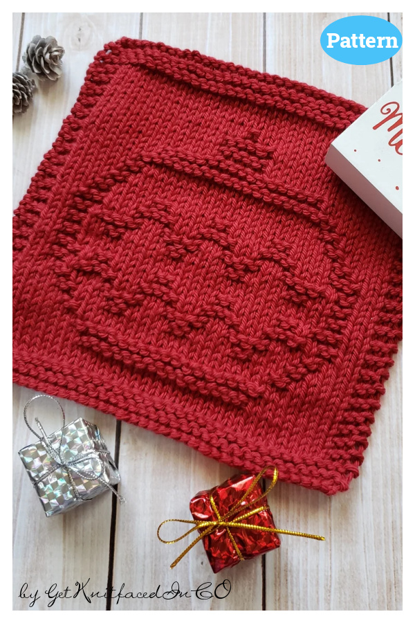 Christmas Ornament Dishcloth Knitting Pattern