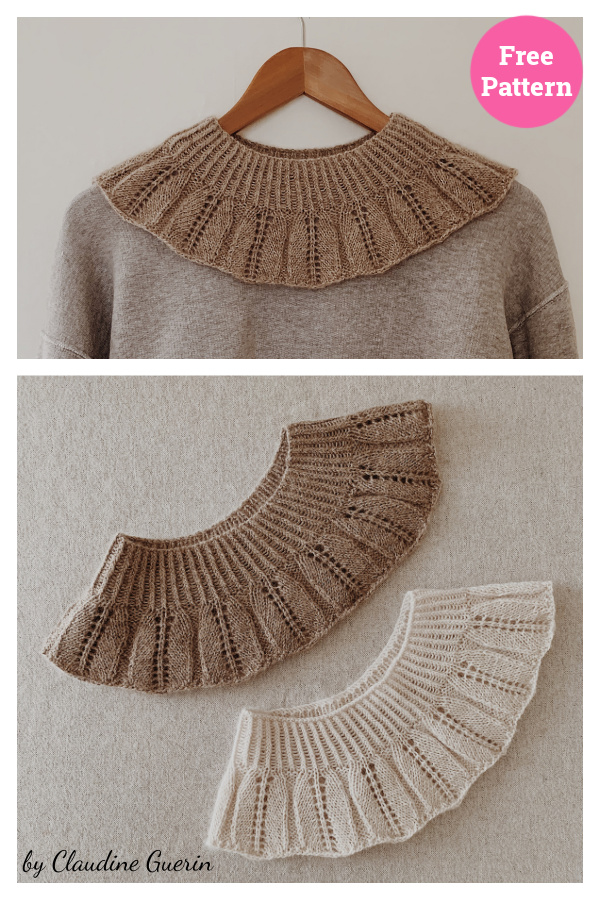 Claudine Collar Free Knitting Pattern