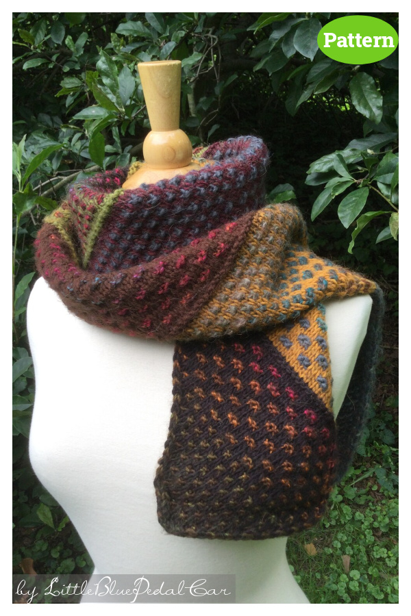 Crazy Quilt Scarf Knitting Pattern