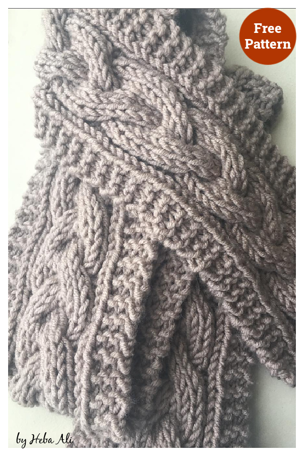 Easy Cable Scarf Free Knitting Pattern