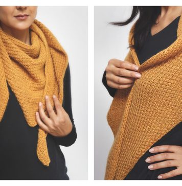 Essential Triangle Scarf Free Knitting Pattern amd Video Tutorial