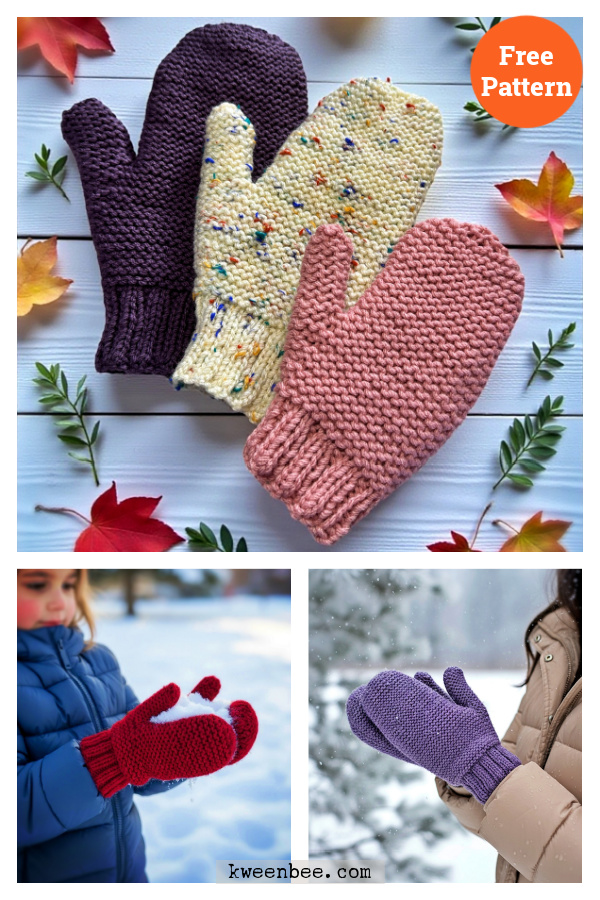 Family Mitts Free Knitting Pattern