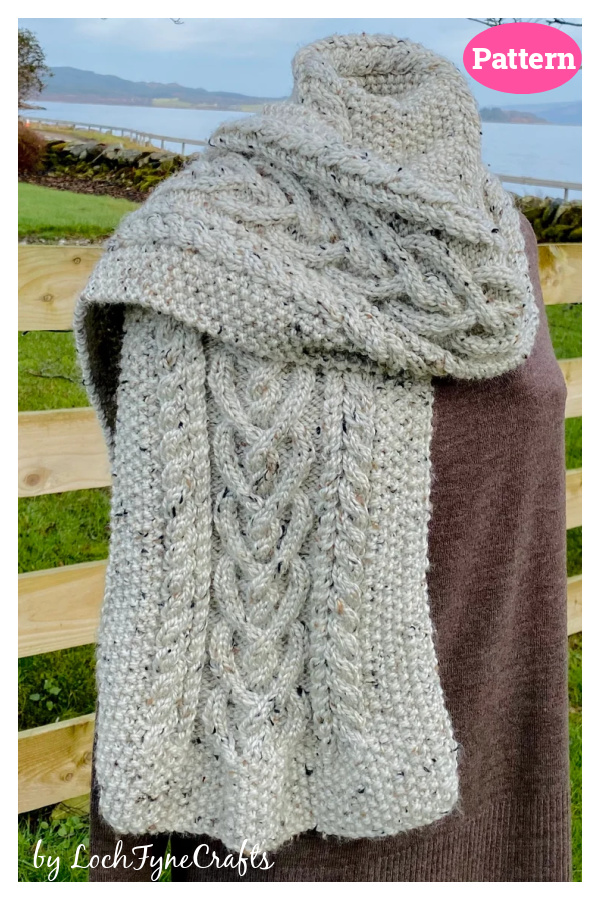 Heart of Scotland Aran Scarf Knitting Pattern