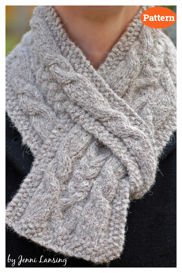 Hiawatha Pull-Through Cable Scarf Knitting Pattern