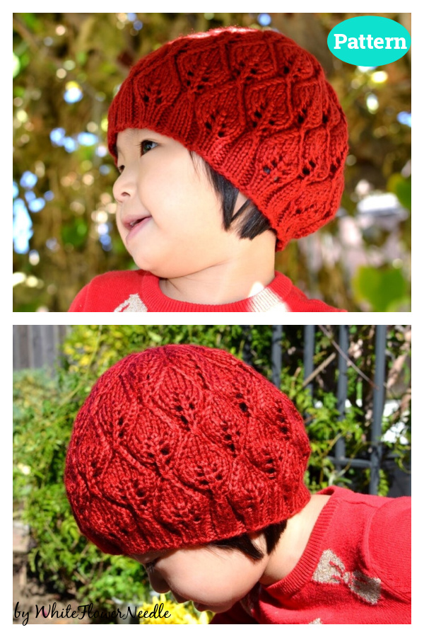 Leaf Stitch Lace Hat Knitting Pattern