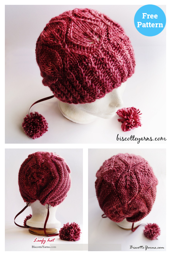 Leafy Hat Free Knitting Pattern