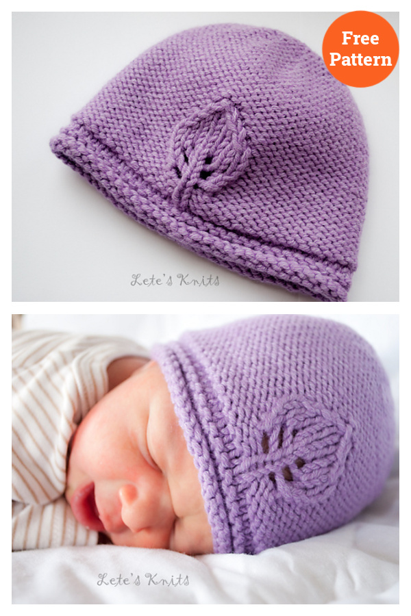 Leafy Newborn Beanie Free Knitting Pattern