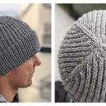 Men’s Beanie Free Knitting Pattern and Video Tutorial