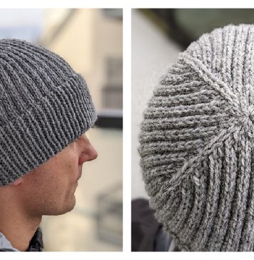Men’s Beanie Free Knitting Pattern and Video Tutorial