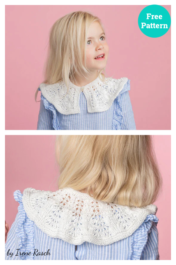 Old Shale Mini Collar Free Knitting Pattern