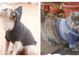 Pet Hooded Sweater Knitting Patterns