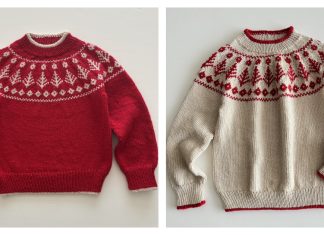 Pine Kids Sweater Free Knitting Pattern and Video Tutorial