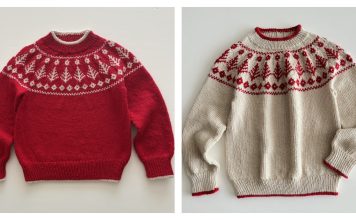 Pine Kids Sweater Free Knitting Pattern and Video Tutorial