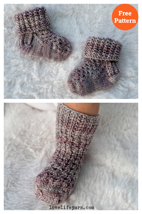 Ray of Honey Baby Socks Free Knitting Pattern