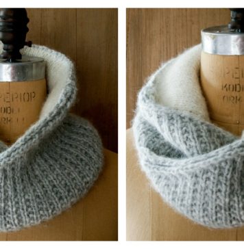 Shawl Collar Cowl Free Knitting Pattern
