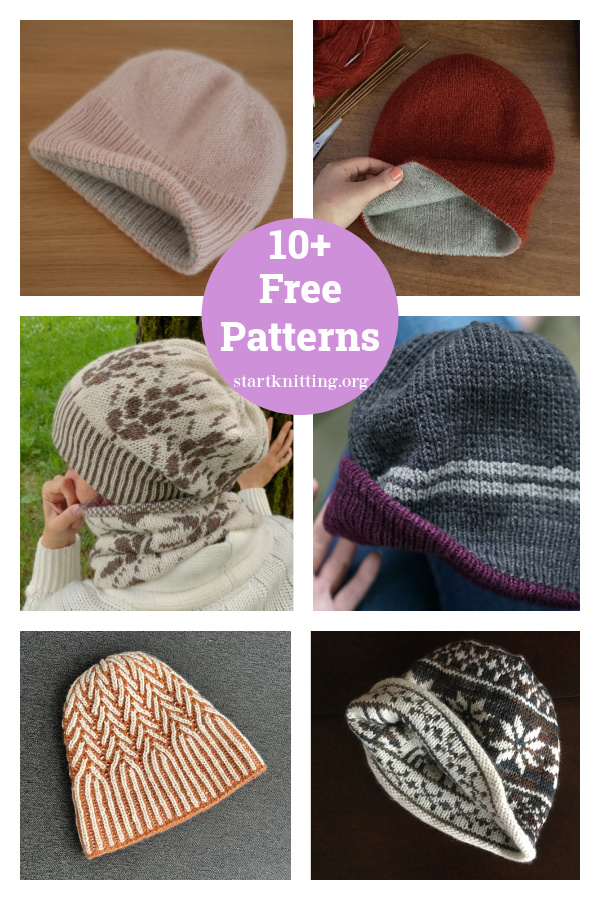 10+ Reversible Double Sided Hat Free Knitting Patterns