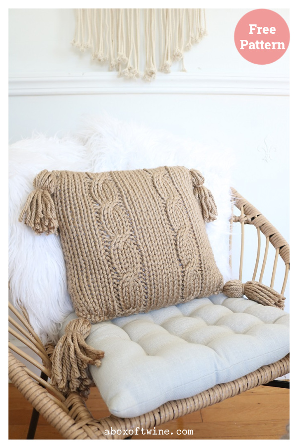Cable Pillow Cover Free Knitting Pattern