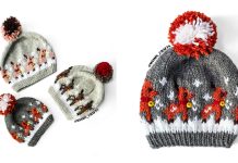 Christmas Frosty Reindeer Beanie Free Knitting Pattern