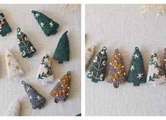 Cosy Christmas Trees Ornaments Free Knitting Pattern