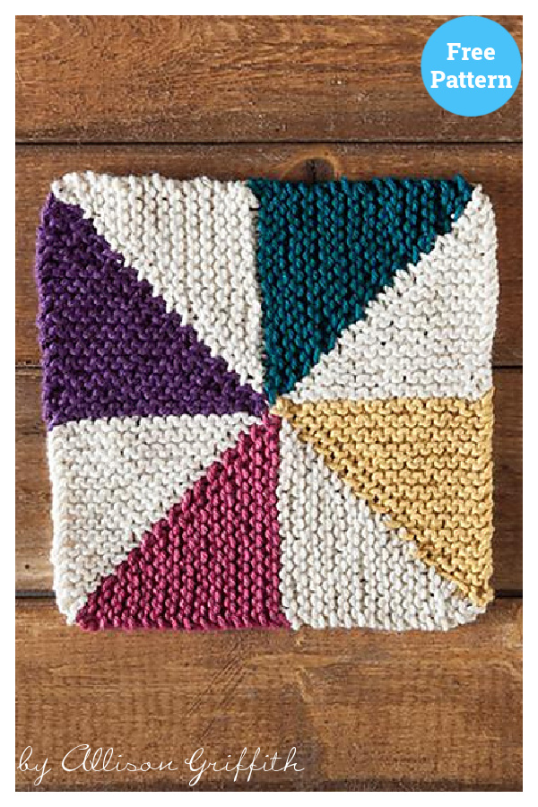 Pinwheel Dishcloth Free Knitting Pattern