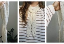 Pointelle Tie Scarf Free Knitting Pattern