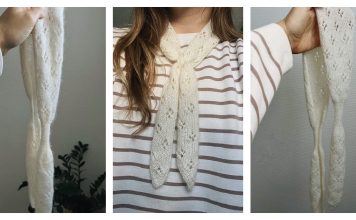 Pointelle Tie Scarf Free Knitting Pattern