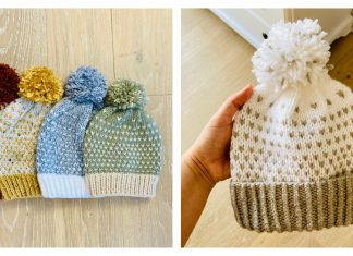 Polka-Dot Hat Free Knitting Pattern