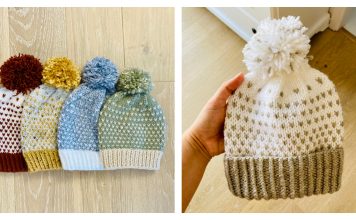 Polka-Dot Hat Free Knitting Pattern