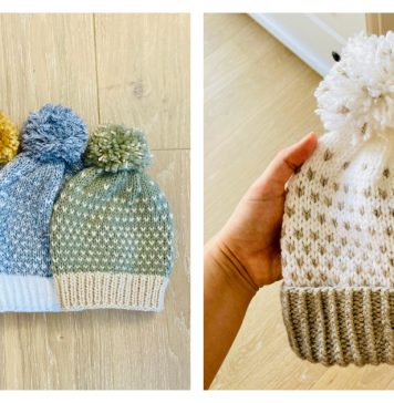 Polka-Dot Hat Free Knitting Pattern